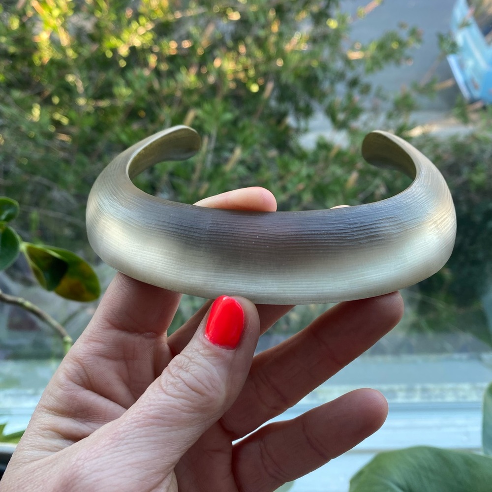 Alexis Bittar Wide Gold/Slate Lucite Choker Necklace